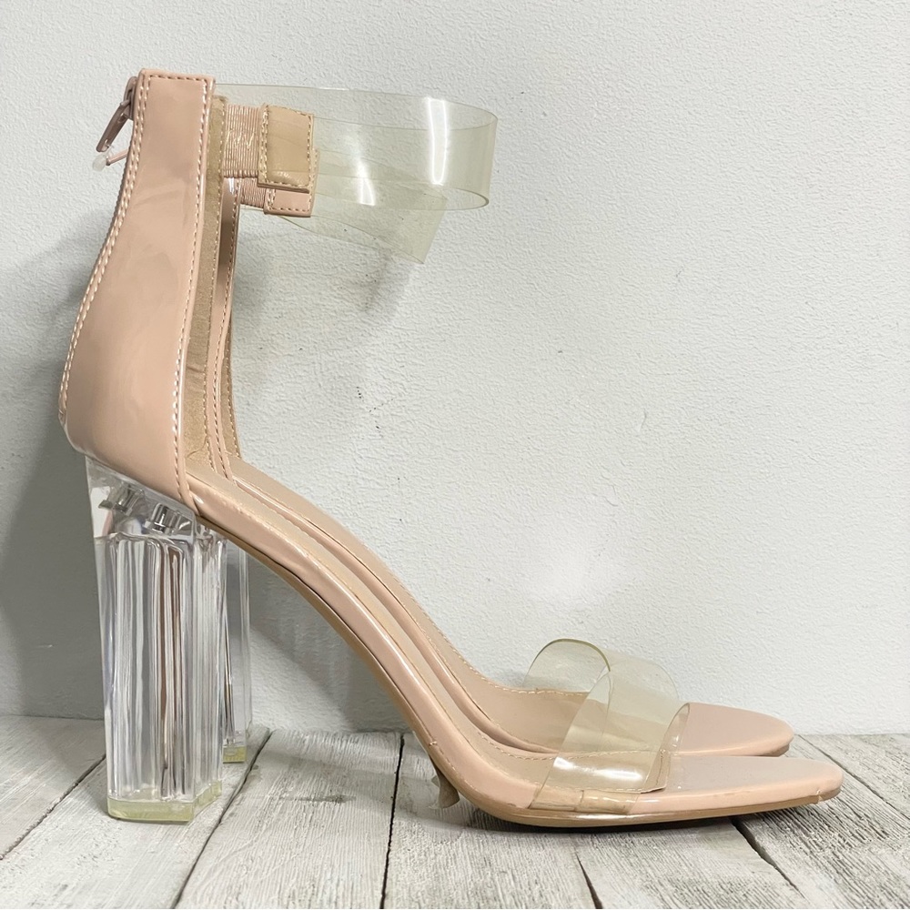 CHARLOTTE RUSSE Shayna Lucite Heel Sandal
